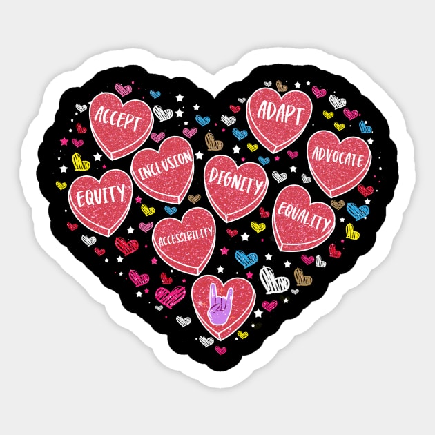 Cute Heart Valentines Day Love Special Education Teacher Sticker by HannessyRin